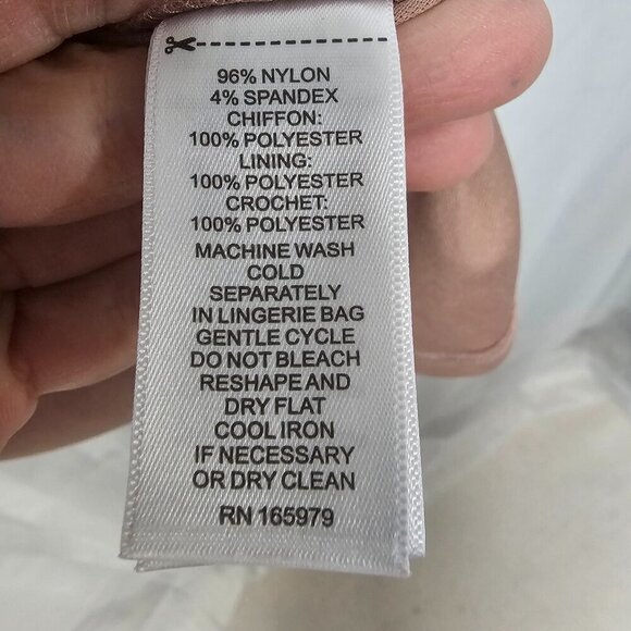 Mauve Pink Floral Lace Coquette Blouse Boho Ruffle Crochet Romantic M - Picture 12 of 13